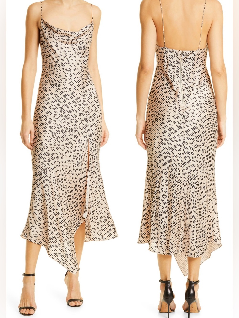 Alice + Olivia Harmony Slip Dress in Leopard Print Size 2